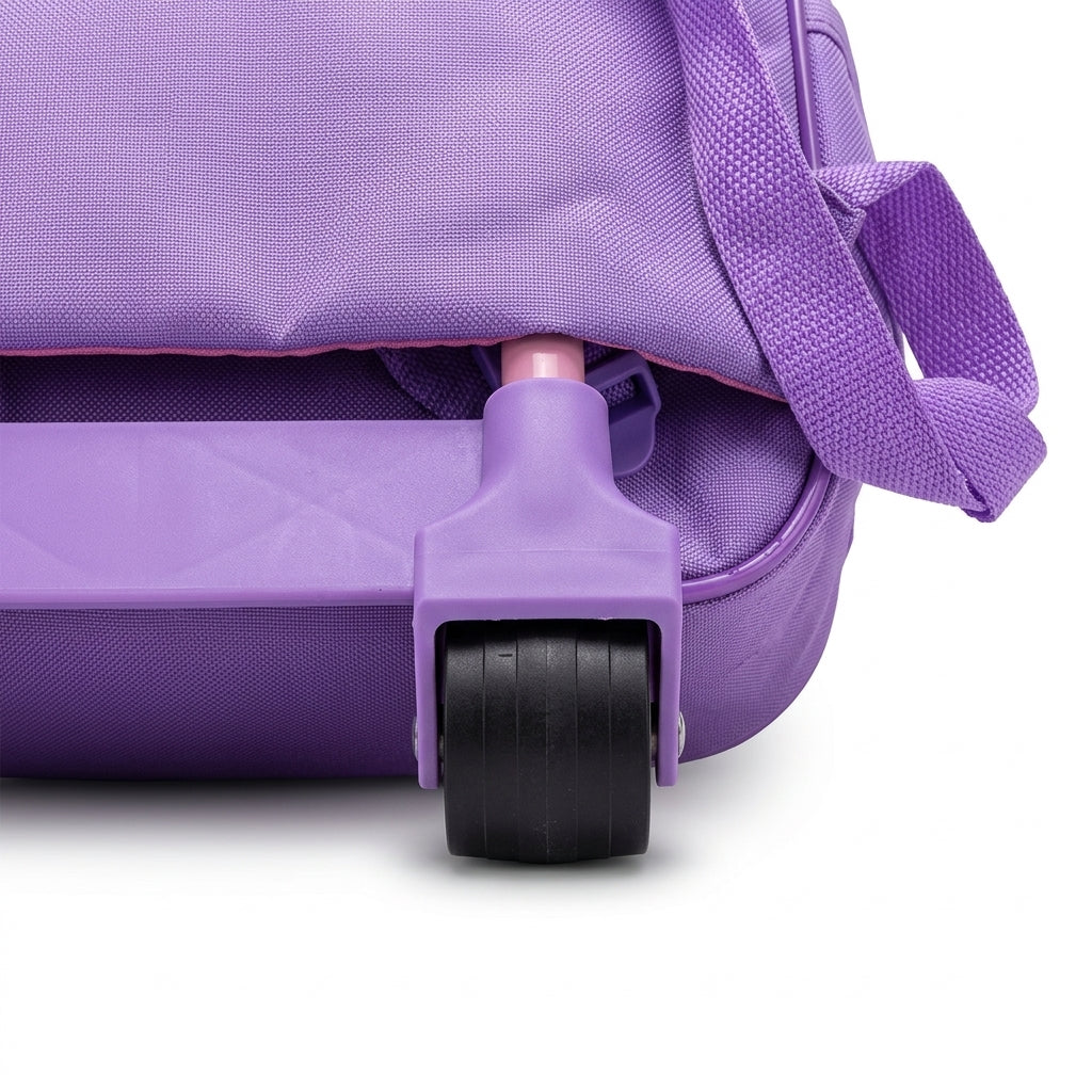 Kanari 16inch 3-Piece Anime Trolley School Bag Set – Purple (Trolley Bag + Lunch Bag + Pencil Pouch)