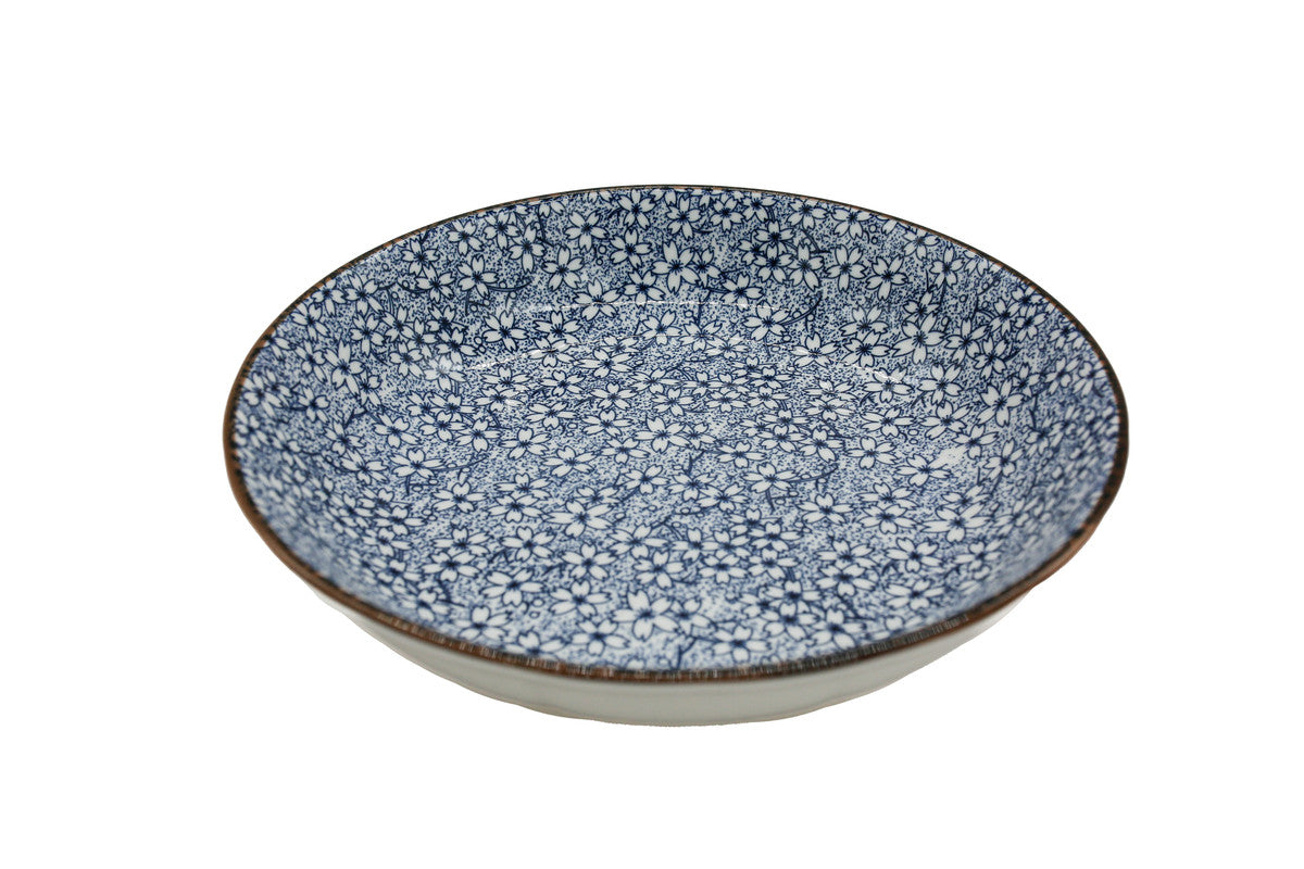 AKDC-Ceramic Soup Bowl 20Cm Blue Floral