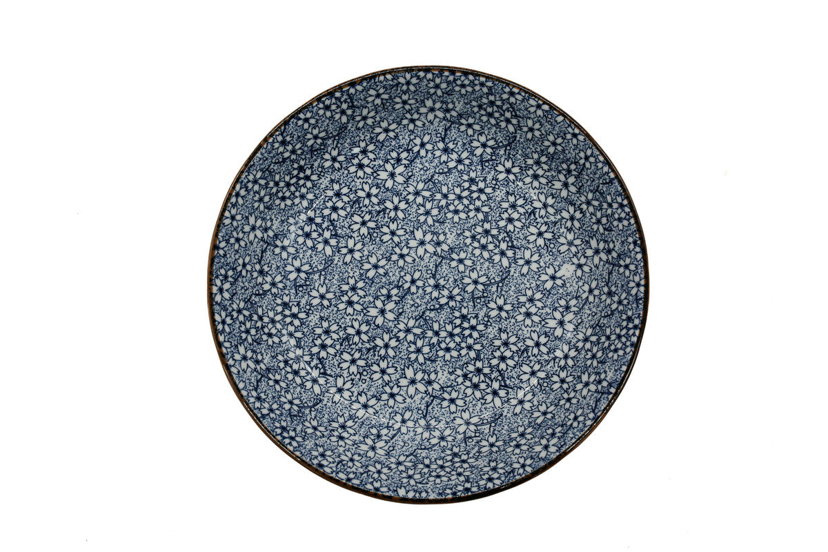 AKDC-Ceramic Soup Bowl 20Cm Blue Floral