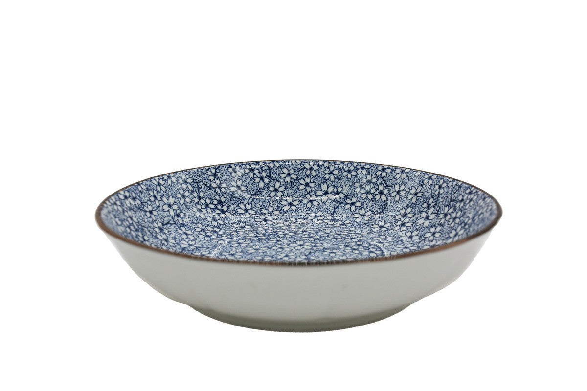 AKDC-Ceramic Soup Bowl 20Cm Blue Floral