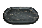 AKDC-Rk Melamine Oval Platter Rkm029 Black and Golden Strips