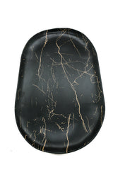 AKDC-Rk Melamine Oval Platter Rkm029 Black and Golden Strips