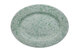 AKDC-Melamine Oval Tray 12 White and Green Msm501