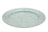 AKDC-Melamine Oval Tray 12 White and Green Msm501
