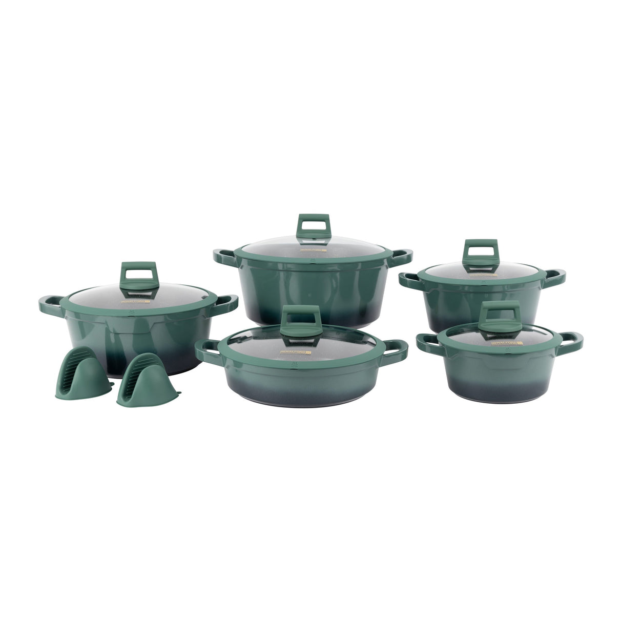 Royalford 12-piece Dual Tone Delight Die-Cast Aluminum Cookware Set- RF12950