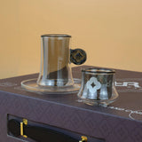 RAZ Axis Tea & Coffee Glass Set | 18 Pcs | 6 Tea Cups, 6 Cawa Cups & 6 Saucers | Smoky Grey