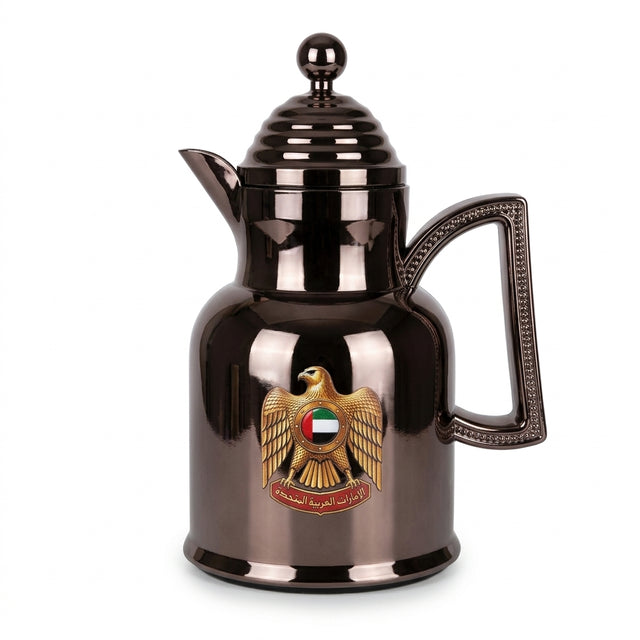 Redhome 0.6 Litre Vacuum Flask – Brown Nickel with UAE Emblem