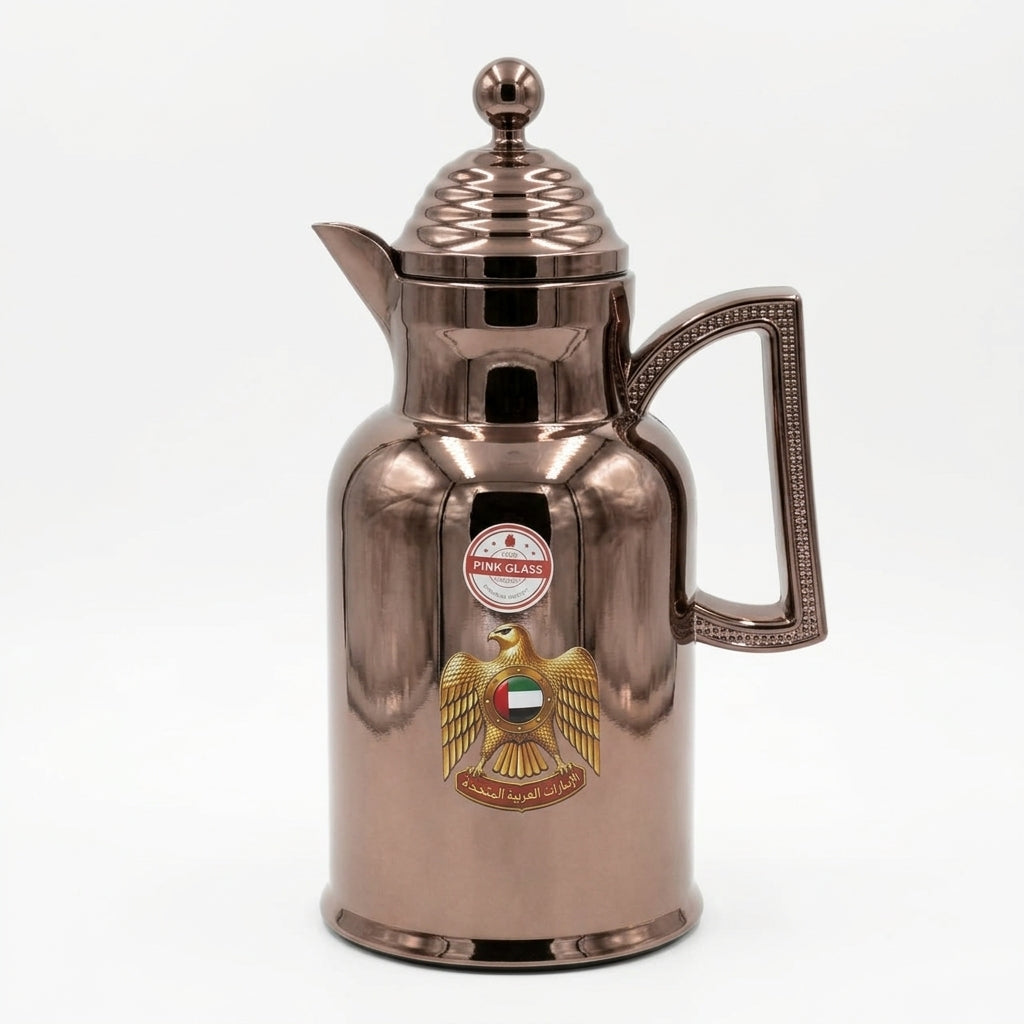 Redhome 1 Litre Vacuum Flask – Brown Nickel with UAE Emblem