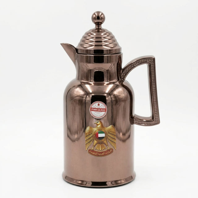Redhome 1 Litre Vacuum Flask – Brown Nickel with UAE Emblem