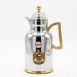 Redhome 1 Litre Vacuum Flask – Chrome with Gold Accents and UAE Emblem