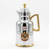 Redhome 1 Litre Vacuum Flask – Chrome with Gold Accents and UAE Emblem