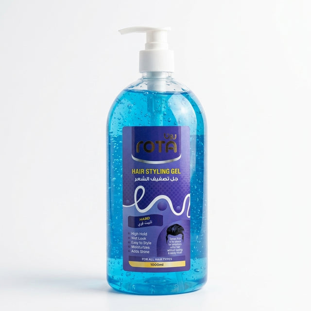 Rota Hard Hold Hair Styling Gel with Pump – 1000 ml