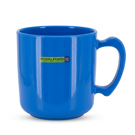 Royalford Melamine Mug 300 ml – Blue with Fluted Design

