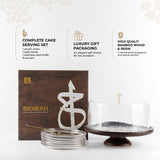 Otantik Sidrah - Cake Serving Set (9-Pc) - Walnut Gold 30*20cm
