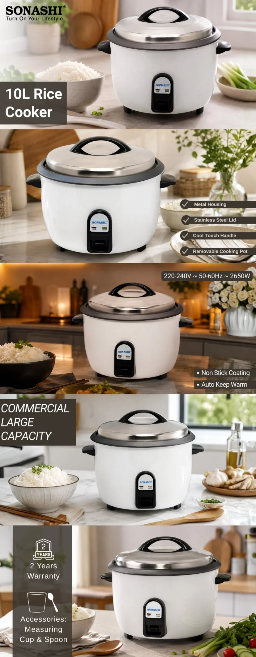 Sonashi Rice Cooker - 10 liter
