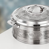 Almarjan 3 Pieces Sausan Hot Pot Set, Mirror Silver, 2.5, 4.8 & 6 Ltr