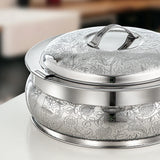 Almarjan 3 Pieces Shamsa Hot Pot Set, Mirror Silver, 2.5, 4.8 & 6 Ltr