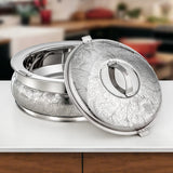 Almarjan 3 Pieces Shamsa Hot Pot Set, Mirror Silver, 2.5, 4.8 & 6 Ltr
