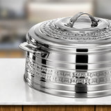 Almarjan Rodha Hot Pot Set 4 Pieces Silver, 3, 4, 6 & 9 Ltr