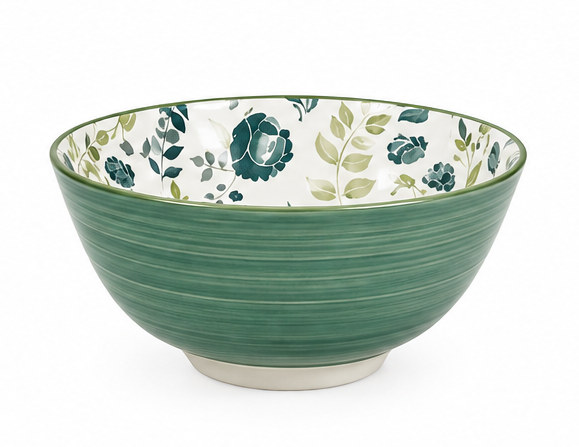 Shallow 12-Piece Porcelain Dinner Set – Green
