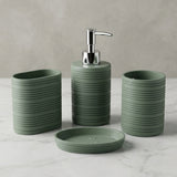 Iisdoo 4-Piece Resin Bathroom Accessories Set, Sage Green