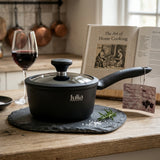 Julia Saucepan With Lid 16cm - Onxy Black - Durable Die-Cast Aluminum - Non-Stick