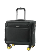 Senator KH101 17-Inch Premium Water-Resistant Pilot Bag with 4 Double Spinner Wheels & Safe Zippers – Black