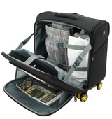 Senator KH101 17-Inch Premium Water-Resistant Pilot Bag with 4 Double Spinner Wheels & Safe Zippers – Black