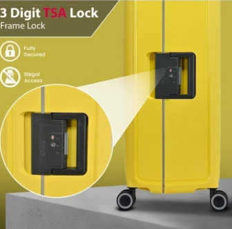 Eminent Vertica B0006 26-Inch Polypropylene Hard Case Lightweight Luggage with Double Spinner Wheels & TSA Lock – Yellow