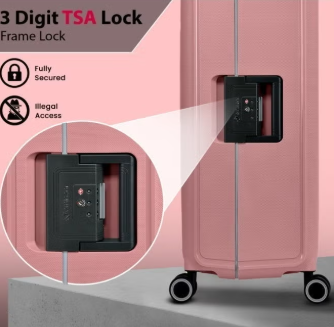 Eminent Vertica B0006 28-Inch Polypropylene Hard Case Lightweight Luggage with Double Spinner Wheels & TSA Lock – Pink