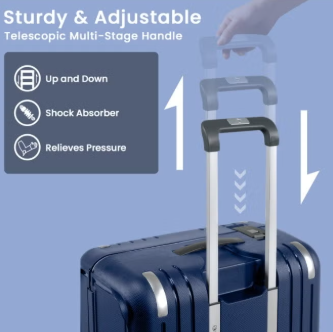 Eminent Vertica B0006 26-Inch Polypropylene Hard Case Lightweight Luggage with Double Spinner Wheels & TSA Lock – Blue