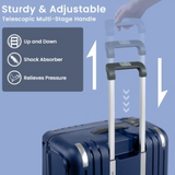 Eminent Vertica B0006 26-Inch Polypropylene Hard Case Lightweight Luggage with Double Spinner Wheels & TSA Lock – Blue