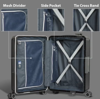 Eminent Vertica B0006 28-Inch Polypropylene Hard Case Lightweight Luggage with Double Spinner Wheels & TSA Lock – Black