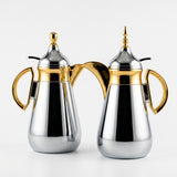 Lavindar Vacuum Flask Set, 2 × 1 Litre, Silver and Gold