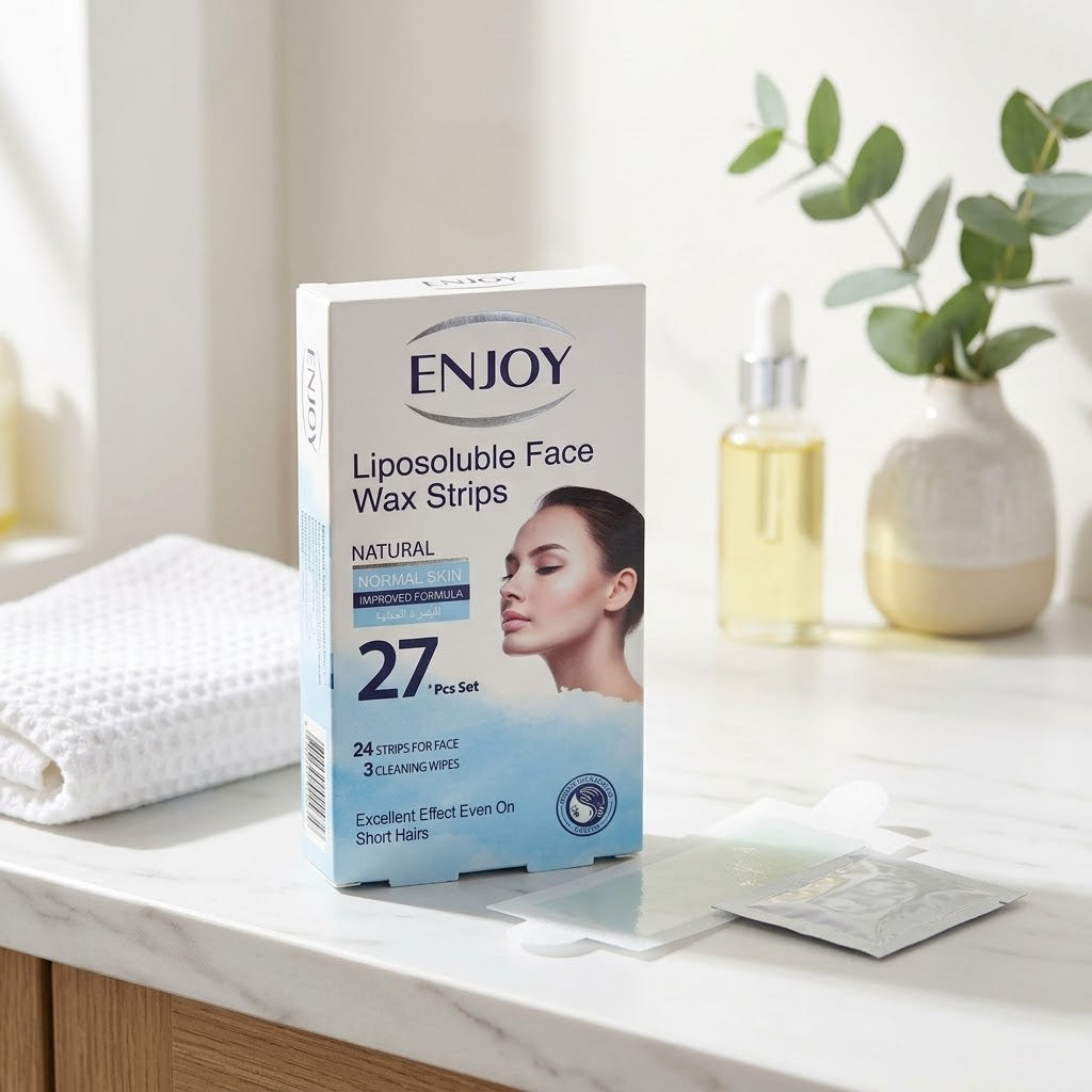 Enjoy Natural Liposoluble Face Wax Strips for Normal Skin – 27-Piece Set