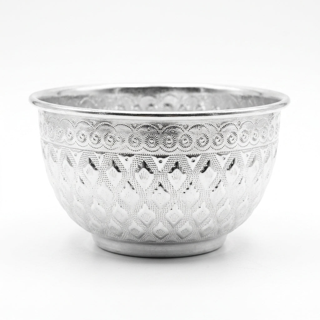 Diamonds Aluminium Mixing Bowl 14 cm – Silver Embossed Design