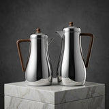 Elena Vacuum Flask Set, 0.7 + 1 Litre, Silver with Wood-Finish