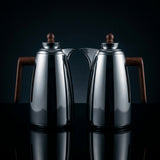 Fursan Vacuum Flask Set, 2 × 1 Litre, Silver with Dark Wood