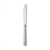 Stainless Steel Dinner Knife Set of 6 – 23cm Silver & Gold Accent