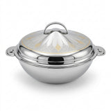 Pradeep Saniyah Stainless Steel Hotpot 25 cm – Silver with Gold Accent