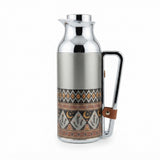 Mahra Stainless Steel Vacuum Flask Set of 2 – 1 Litre – Arabic Heritage Design