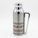 Mahra Stainless Steel Vacuum Flask Set of 2 – 1L – Arabic Engraved Thermal Carafe with Handle