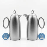 Pilsco Vacuum Flask Set, 2 × 1 Litre, Matt Silver