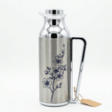 Mahra  Stainless Steel Vacuum Flask Set of 2 – 1L + 1L – Floral Engraved Thermal Carafe