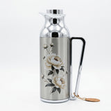 Mahra Stainless Steel Vacuum Flask Set 1L + 1L – Floral Edition (Set of 2)