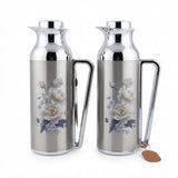 Mahra Stainless Steel Vacuum Flask 1L + 1L Set of 2 – Floral Edition