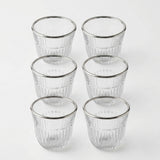 Casco 18-Piece Glass Tea & Cawa Cup Set with Silver Accent – 6 Tea Glasses, 6 Saucers & 6 Cawa Cups