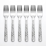 Stainless Steel Fork Set of 6 - 15cm Silver Textured Handle