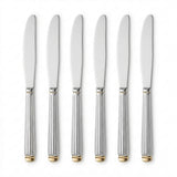 Stainless Steel Dinner Knife Set of 6 – 23cm Silver & Gold Accent