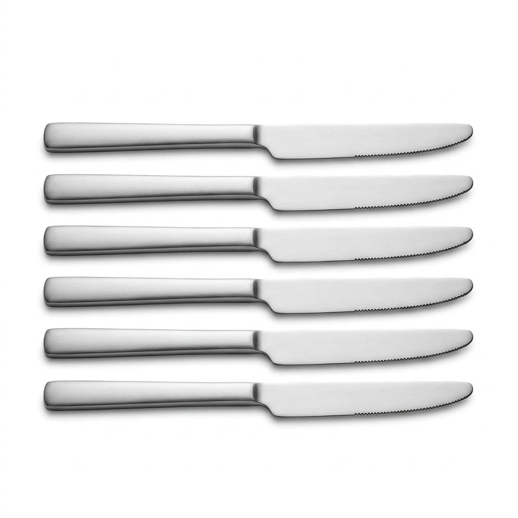 Stainless Steel Knife Set of 6 - 23cm Matt Silver